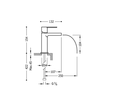Stojanová umyvadlová baterie Tres Loft 20011001