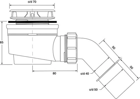 McAlpine sprchový sifon 50 nízký HC252570B