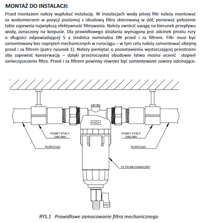 Diamantový mechanický filtr 1" se zpětným proplachem a manometrem ART.350-25