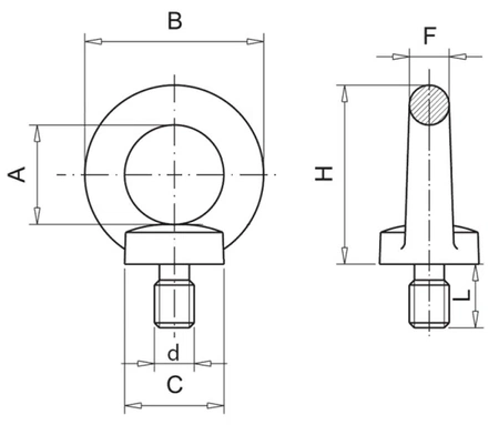 Šroub s okem, pozinkovaný, DIN 580 M24