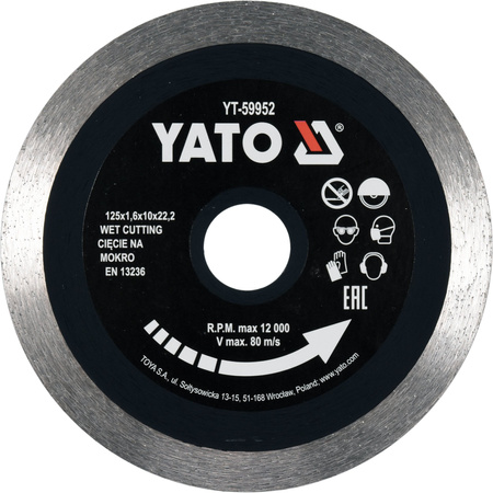 Průběžný řezný kotouč Yato 125 mm na keramiku YT-59952