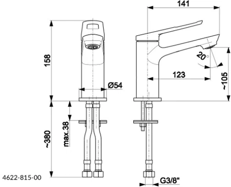 KFA Armatura Amazonit umyvadlová baterie stojánková chrom 4622-815-00