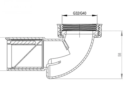 Suchý polosifon Purus k umyvadlu, bílý 8075409