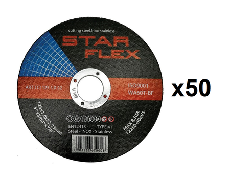 Poštovní řezací kotouč 125x1mm Star Flex T41-125-1.0 WA60T-BF-INOX 50 kusů TCI1251022