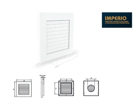 Větrací mřížka Dospel Imperio 135 s mechanickou roletou, bílá 007-1767