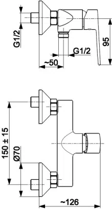 KFA Armatura nástěnná sprchová baterie Agat 4426-010-00