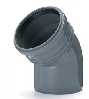 Koleno odpadní 45 stupňů 110mm šedé
