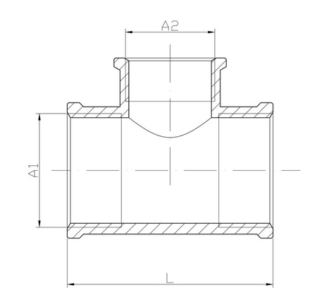 Diamantové redukční tričko 3/4x1/2x3/4" mosaz K-130R.TR-RE.20-15-20.Y.
