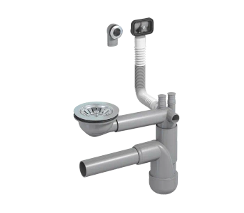 Prevex dřezový sifon na jednu láhev s přepadem 3,5" FL1-D9CR4-01PL