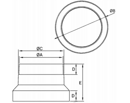 Konektor redukce dospelu D/RE 100/125 007-0307