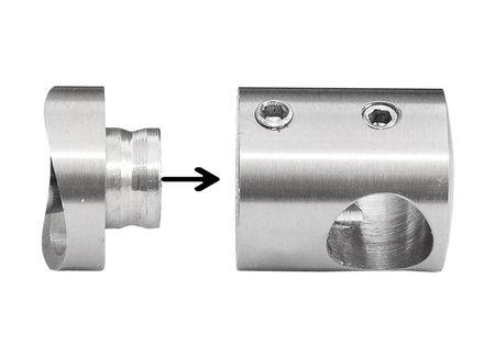 Průchozí držák pro 16mm/42,4mm AISI 304 leštěnou trubku