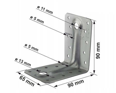 Simpson Strong-Tie vyztužený úhlový konektor 90x90x65x2,5mm ABR90