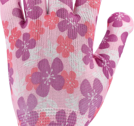 Zahradnické rukavice Flo velikost 8 barevné květy 74121