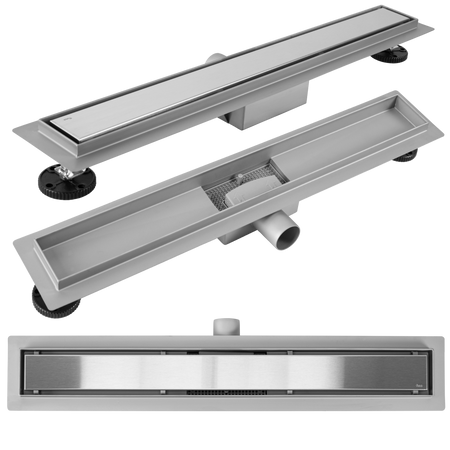 REA lineární odtok NEOX kartáčovaná ocel reverzibilní 2v1 90cm G2504
