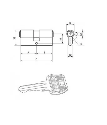 Gerda mosazná vložka válce 30/50 0WKE1S03050.98030P