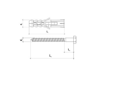 Wkręt-met rozpěrná hmoždinka se šroubem se šestihrannou hlavou KKX 12x60x70mm 100ks KKX-12070
