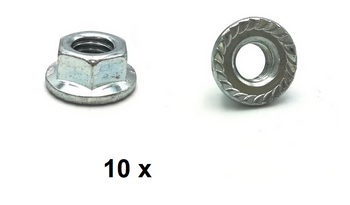 Přírubová matice, pozinkovaná M8 x 10 kusů