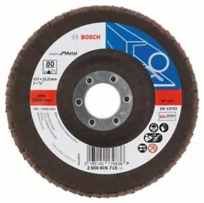 Bosch brusný kotouč se zakřivenou klapkou X551 G80 Expert na kov 125x22,23 mm 2608606718