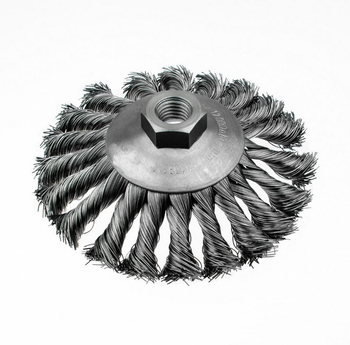Szczotpol kotouč-úhlový kartáč 120mm s maticí M14, opletený, ocelový drát G07TK.45