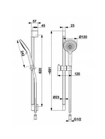 Kfa armatury Otava sprchový set černý 841-345-81