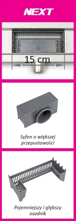 Balneo sklo lineární odtok G-odtok NEXT DARK 70cm