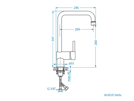 Dřezová baterie Alveus Stella černá matná 1150925