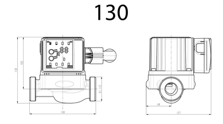 Diamantové elektronické oběhové čerpadlo pro ústřední topení, energeticky úsporné RS25/40EL/130mm ART.4-130