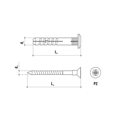 Screw-Met zátka pro rychlou instalaci s límcem SMK 6x60mm 200ks SMK-06060