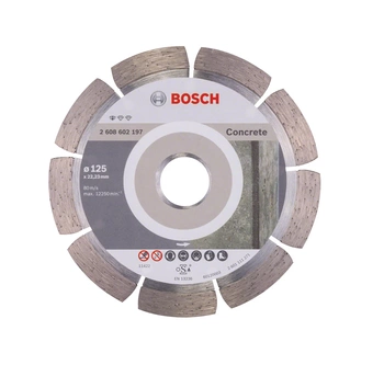 Diamantový řezací kotouč Bosch Standard na beton 125x22,23x1,6 mm 2608602197