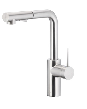 KFA Armatura Duero Basic Inox dřezová baterie s výsuvným výtokem kartáčovaná ocel 6623-110-22