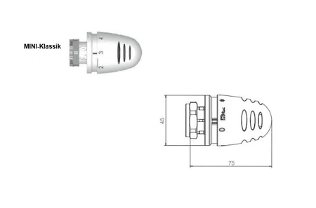 Herz termostatická hlavice Mini Klassik M28x1,5 1920060