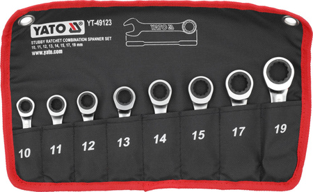 Yato sada 8dílných ráčnových kombinovaných klíčů YT-49123