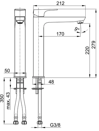 KFA Armatura stojánková umyvadlová baterie Mokait desková 5532-612-00