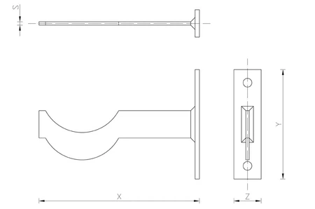 Kovová podpěra pro litinové radiátory L-15 UGZ L-15