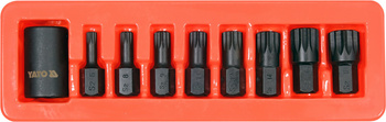 Sada 9dílných rázových utahováků Yato Spline 1/2" YT-10663