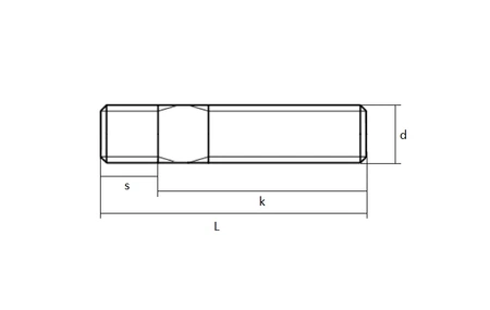 Pozinkovaný oboustranný šroub, třída 8,8 M08x25