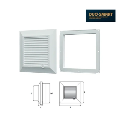 Přídavná větrací mřížka Duo Smart 135 bílá 007-4179