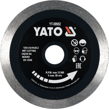 Průběžný řezný kotouč Yato 125 mm na keramiku YT-59952
