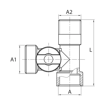 Diamantový kulový kohout DN15/DN10 ART.260.1/2X1/2X3/4