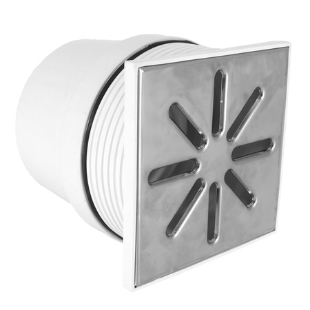 DES Group nastavitelný kanalizační rošt fi50 15x15cm kovová bílá strana
