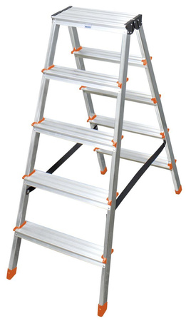 Krause oboustranný žebřík se schůdky oranžový DW 2x5 120410