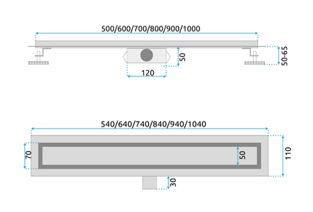 REA Neox 2v1 lineární odtok 60 cm G6601