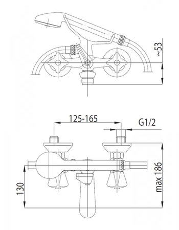 Vanová baterie nástěnná KFA Fittings Standard chrom 304-120-00