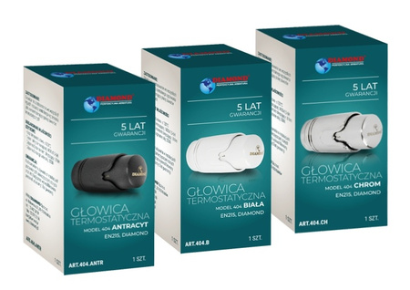 Diamantová termostatická hlavice antracit ART.404