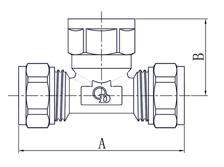 Diamantové T-kus -DZ PEX-AL-PEX vnitřní závit 25x25x1" mosaz FTN-008.1x25x25.TD