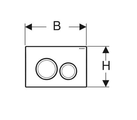 Ovládací tlačítko Geberit Delta20 pro dvojité splachování, lesklý chrom 115.127.21.1