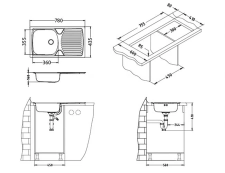 Alveus dřez Basic 170 78x43,5cm 1085987