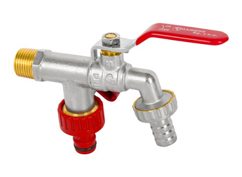 Diamantový kulový kohout dvojitý 15x20x20mm se sytičem ART.2503-15.KRAN