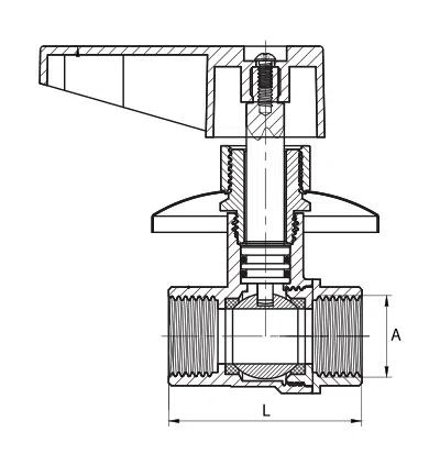 Diamantový kulový kohout EN 13828-S-Cu podomítkový 3/4" ART.2961-20