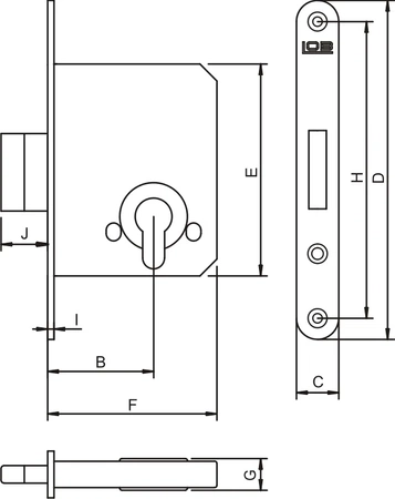 Lobový přídavný zadlabací zámek Z100